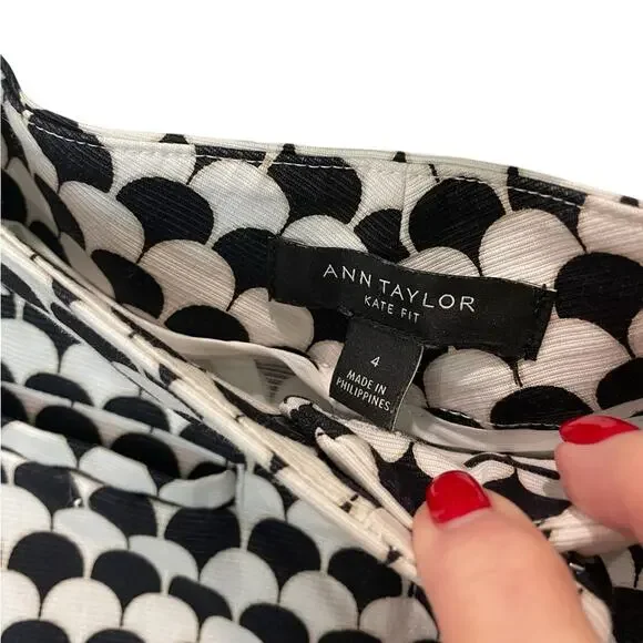 Ann Taylor Kate Fit Cropped Pants Modern Houndstooth Workwear Size 4 EUC - Picture 5 of 6